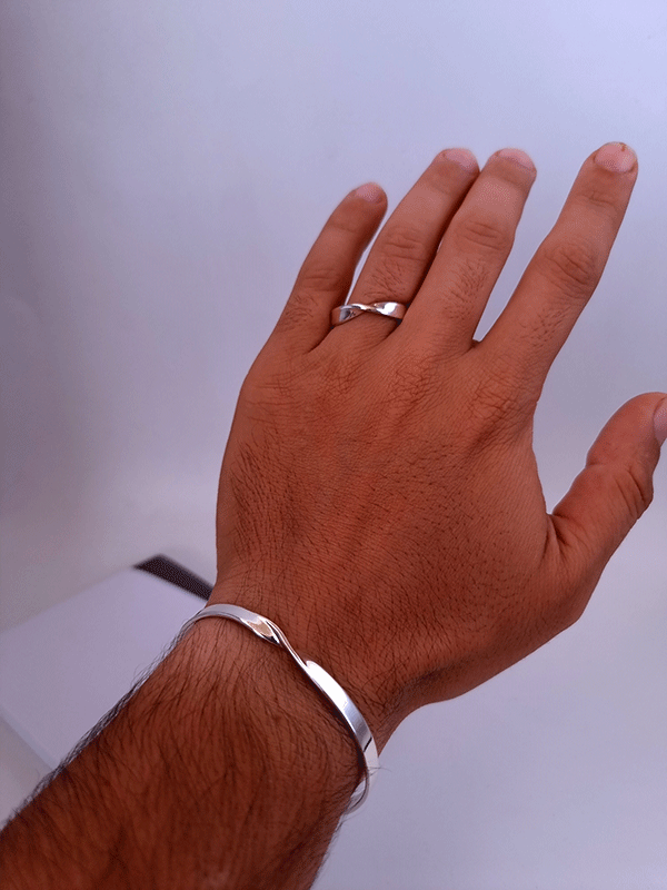 دستبند نقره مردانه دست ساز